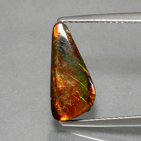 3.13 ct Multicolor Ammolite Gemstone, Ammolite Gem in Fancy Cabochon Shape for Sale.