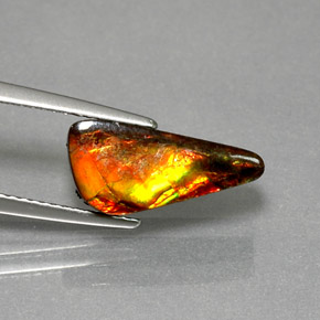 3.13 ct Multicolor Ammolite Stone, Natural Ammolite in Fancy Cabochon Shape for Sale