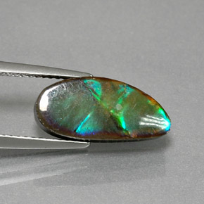 4.32 ct Multicolor Ammolite Stone, Natural Ammolite in Fancy Cabochon Shape for Sale