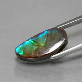 Ammolite Gemstone in 15.5 x 7.2 mm Size for Sale, Ammolite Stone in Multicolor Color