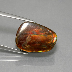 7.76 ct Multicolor Ammolite Stone, Natural Ammolite in Fancy Cabochon Shape for Sale