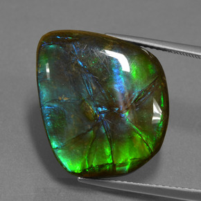 15.30 ct Multicolor Ammolite Stone, Natural Ammolite in Fancy Cabochon Shape for Sale