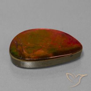 18.53 ct Multicolor Ammolite Stone, Natural Ammolite in Fancy Cabochon Shape for Sale