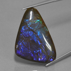 22.64 ct Multicolor Ammolite Gemstone, Ammolite Gem in Fancy Cabochon Shape for Sale.