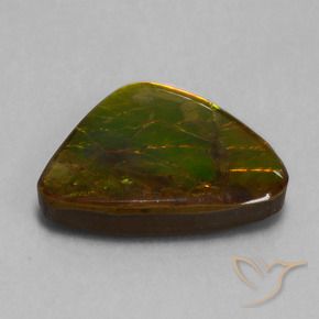 15.18 ct Multicolor Ammolite Stone, Natural Ammolite in Fancy Cabochon Shape for Sale