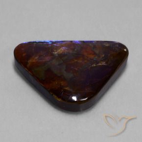 23.63 ct Multicolor Ammolite Stone, Natural Ammolite in Trillion Cabochon Shape for Sale