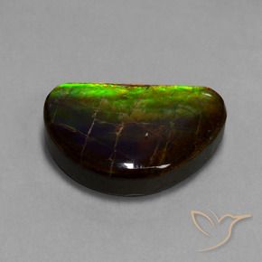 15.89 ct Multicolor Ammolite Stone, Natural Ammolite in Fancy Cabochon Shape for Sale