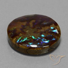 27.20 ct Multicolor Ammolite Stone, Natural Ammolite in Round Cabochon Shape for Sale