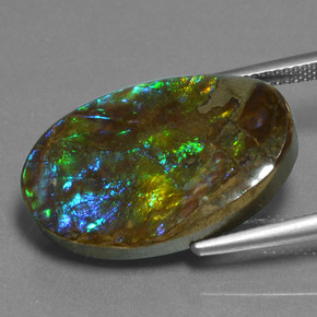 Ammolite Gemstone in 24.6 x 16.4 mm Size for Sale, Ammolite Stone in Multicolor Color