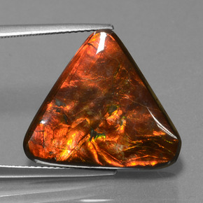 14.28 ct Multicolor Ammolite Gemstone, Ammolite Gem in Trillion Cabochon Shape for Sale.