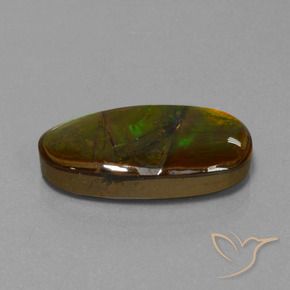 15.26 ct Multicolor Ammolite Stone, Natural Ammolite in Fancy Cabochon Shape for Sale