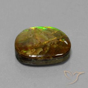 13.05 ct Multicolor Ammolite Stone, Natural Ammolite in Fancy Cabochon Shape for Sale