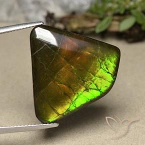 18.57 ct Multicolor Ammolite Stone, Natural Ammolite in Fancy Cabochon Shape for Sale