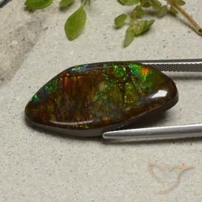 Ammolite Gemstone in 29.5 x 14.2 mm Size for Sale, Ammolite Stone in Multicolor Color