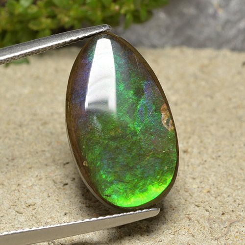 10.30ct Natural Multicolor Ammolite, Pear Shape, Opaque
