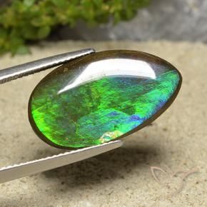 10.30 ct Multicolor Ammolite Stone, Natural Ammolite in Pear Cabochon Shape for Sale