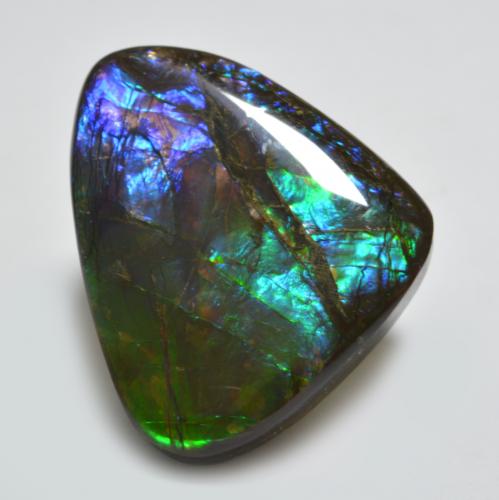 22.91 ct Multicolor Ammolite Stone, Natural Ammolite in Fancy Cabochon Shape for Sale