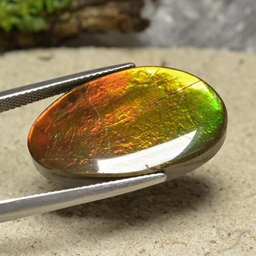 Ammolite Gemstone in 26.8 x 16.3 mm Size for Sale, Ammolite Stone in Multicolor Color