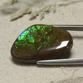 Ammolite Gemstone in 25.5 x 16 mm Size for Sale, Ammolite Stone in Multicolor Color
