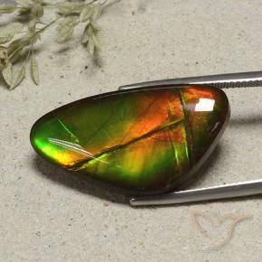 17.24 ct Multicolor Ammolite Stone, Natural Ammolite in Shark Fin Cabochon Shape for Sale