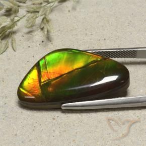 Ammolite Gemstone in 28.4 x 15.4 mm Size for Sale, Ammolite Stone in Multicolor Color