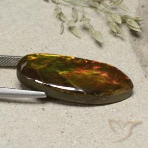 Ammolite Gemstone in 30.2 x 12.3 mm Size for Sale, Ammolite Stone in Multicolor Color