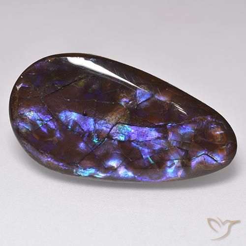 Mehrfarbig Ammolith Edelstein - 20.7ct Birnen Cabochon (ID: 520782)