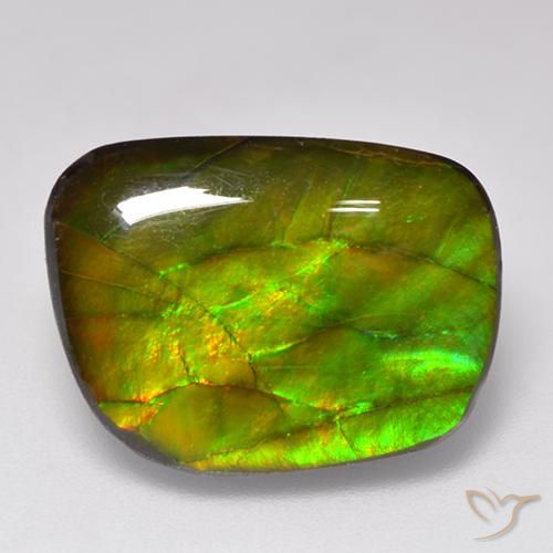 11.49 ct Multicolor Ammolite Stone, Natural Ammolite in Fancy Cabochon Shape for Sale
