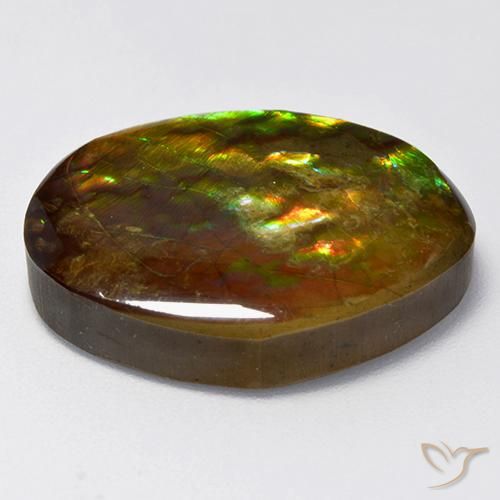 Ammolite Gemstone in 21.5 x 17 mm Size for Sale, Ammolite Stone in Multicolor Color