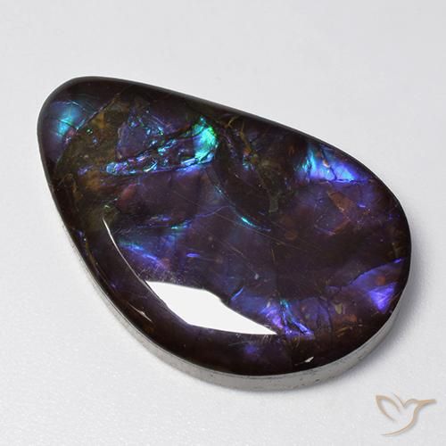 19.21 ct Multicolor Ammolite Stone, Natural Ammolite in Fancy Cabochon Shape for Sale