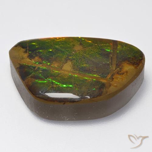Ammolite Gemstone in 19.9 x 14.2 mm Size for Sale, Ammolite Stone in Multicolor Color