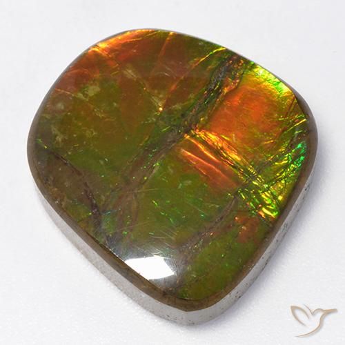 13.06 ct Multicolor Ammolite Stone, Natural Ammolite in Fancy Cabochon Shape for Sale