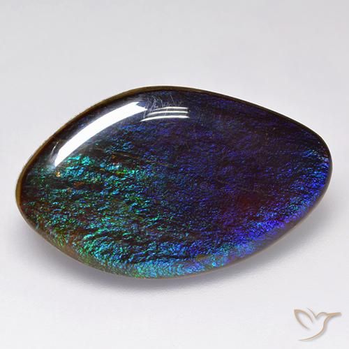 18.89 ct Multicolor Ammolite Stone, Natural Ammolite in Fancy Cabochon Shape for Sale