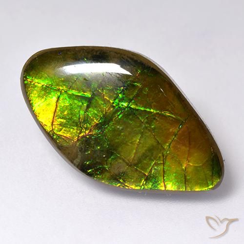 14.12 ct Multicolor Ammolite Stone, Natural Ammolite in Fancy Cabochon Shape for Sale