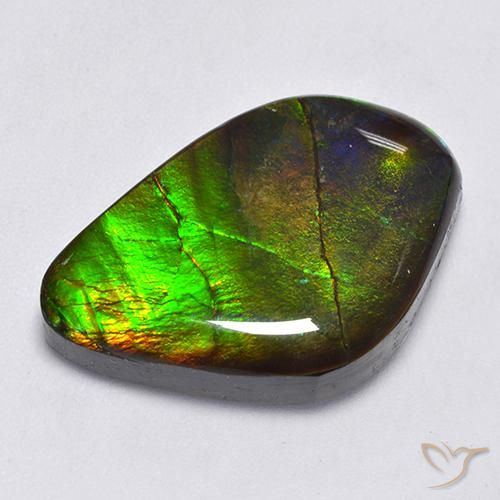 22.30 ct Multicolor Ammolite Stone, Natural Ammolite in Fancy Cabochon Shape for Sale