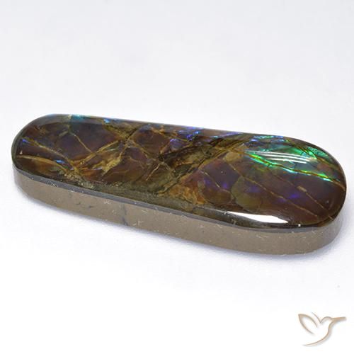 Ammolite Gemstone in 30.2 x 11.6 mm Size for Sale, Ammolite Stone in Multicolor Color