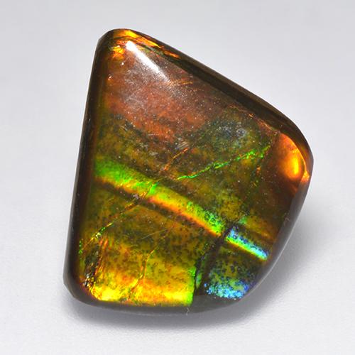 11.08 ct Multicolor Ammolite Gemstone, Ammolite Gem in Fancy Cabochon Shape for Sale.