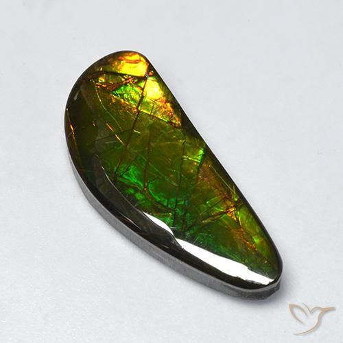 10.60 ct Multicolor Ammolite Stone, Natural Ammolite in Fancy Cabochon Shape for Sale