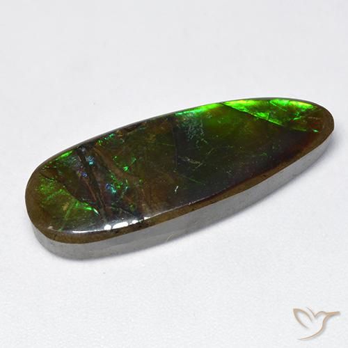 12.78 ct Multicolor Ammolite Stone, Natural Ammolite in Fancy Cabochon Shape for Sale