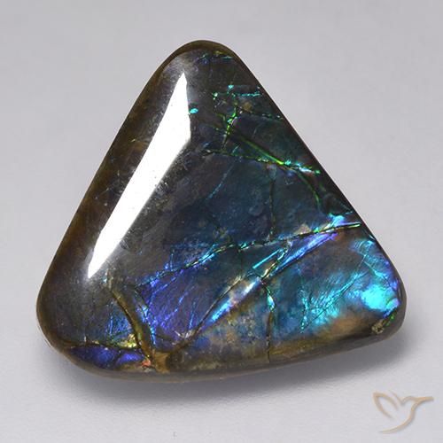 15.09 ct Multicolor Ammolite Stone, Natural Ammolite in Fancy Cabochon Shape for Sale