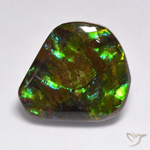 Amolita Multicolor Elegante de 15.5 ct de Canadá, dimensión 18,9x17,4 mm, piedra preciosa natural Ensamblada, claridad Opaco, Amolita Cabujón Elegante de 1 pieza, dureza de Mohs de 4 - 4 , Photo A