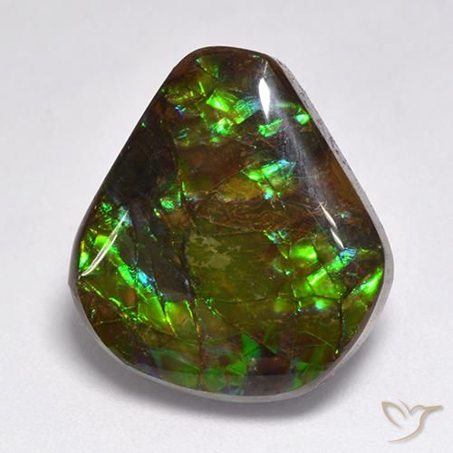 15.50 ct Multicolor Ammolite Stone, Natural Ammolite in Fancy Cabochon Shape for Sale