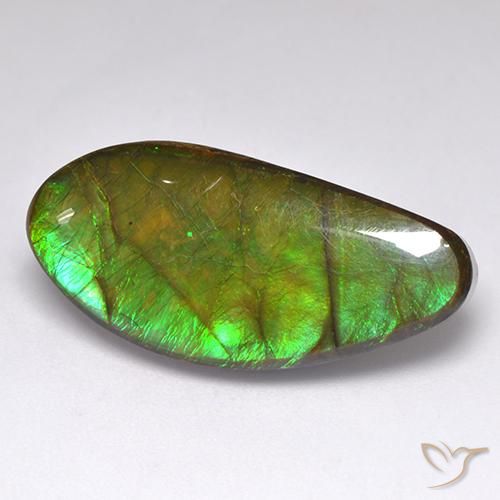 15.77 ct Multicolor Ammolite Stone, Natural Ammolite in Fancy Cabochon Shape for Sale