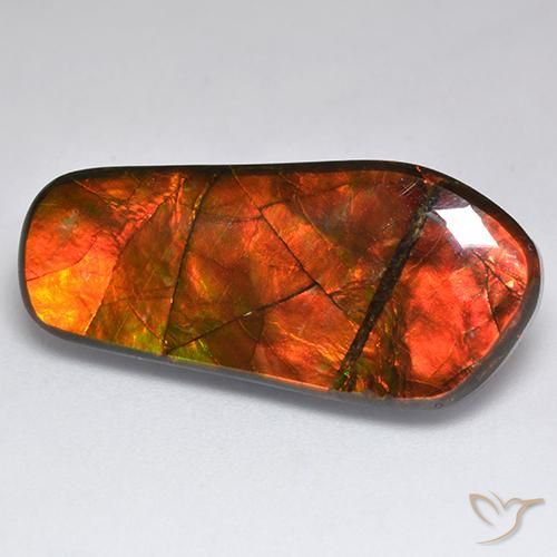 15.53 ct Multicolor Ammolite Stone, Natural Ammolite in Fancy Cabochon Shape for Sale