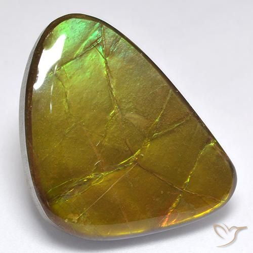 19.06 ct Multicolor Ammolite Stone, Natural Ammolite in Fancy Cabochon Shape for Sale