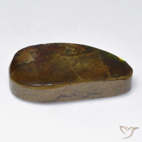 Ammolite Gemstone in 21.6 x 12 mm Size for Sale, Ammolite Stone in Multicolor Color