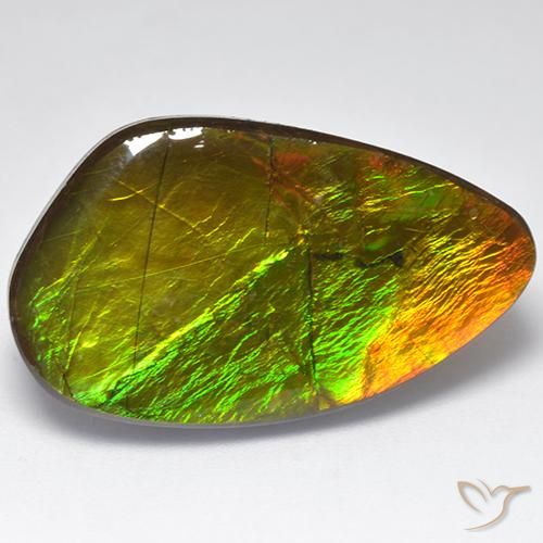 22.28 ct Multicolor Ammolite Stone, Natural Ammolite in Fancy Cabochon Shape for Sale