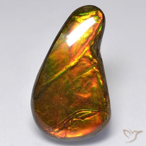 13.11 ct Multicolor Ammolite Stone, Natural Ammolite in Fancy Cabochon Shape for Sale