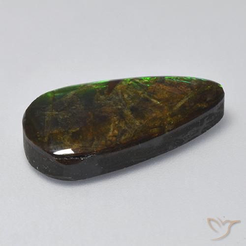 Ammolite Gemstone in 21.6 x 11 mm Size for Sale, Ammolite Stone in Multicolor Color