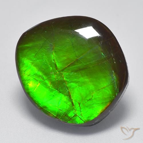 10.26 ct Multicolor Ammolite Stone, Natural Ammolite in Fancy Cabochon Shape for Sale